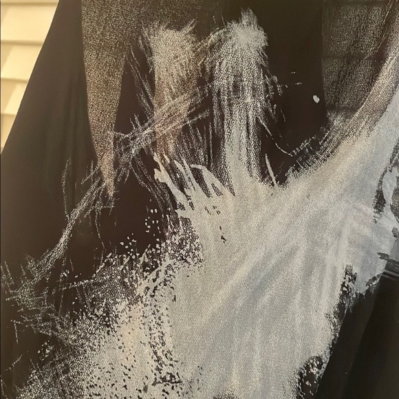 Storm Black and Gray Razor Back Abstract Design Sheer High Lo Tank Top Overlay - Picture 5 of 10